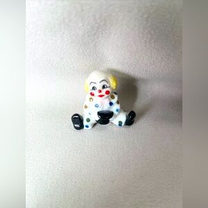 Vintage Baby Clown Miniature Figurine Figure Polka Dot Suit Bug House Porcelain